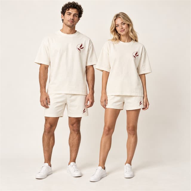 Custom Unisex 320 GSM Cotton Graphic T-Shirt and Shorts Set