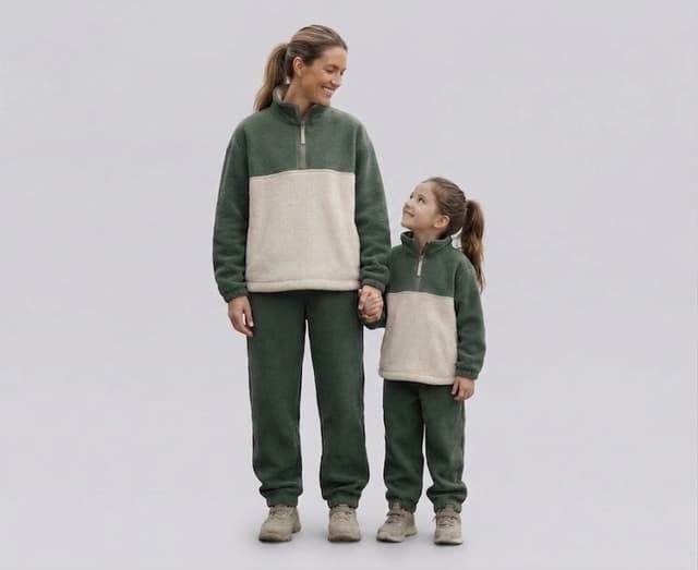 Custom Adult & Kids Matching Half-Zip Fleece Set