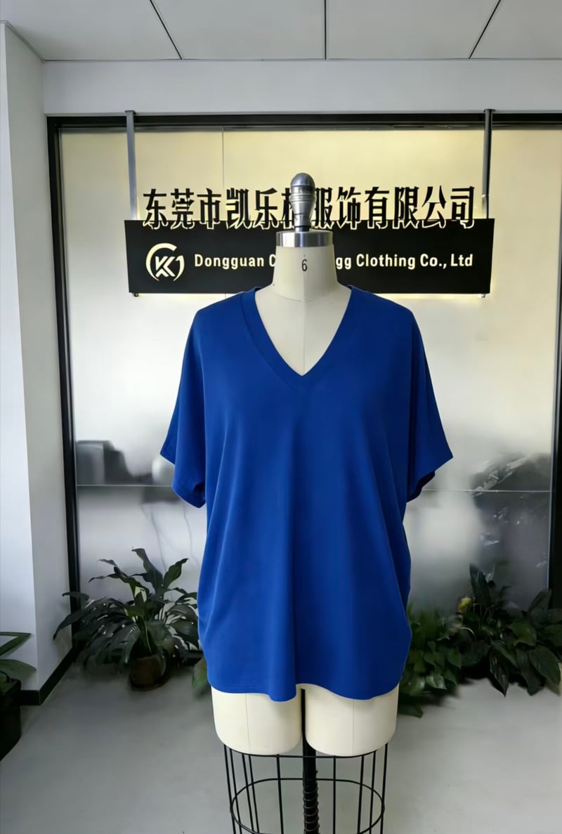 Women's Casual V-Neck Short Sleeve Loose Basic summer solid color T-Shirt