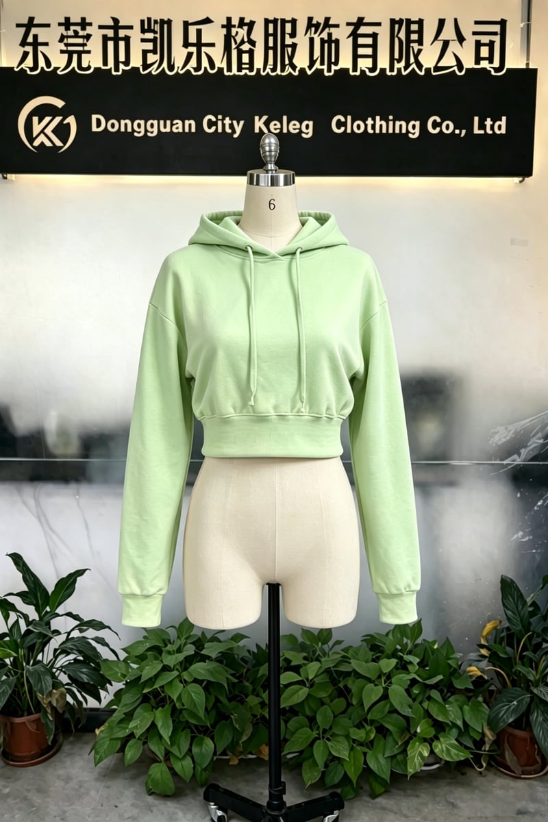 Women’s Cropped Hoodie Sweatshirt Cotton Fleece Pullover Drawstring Casual Streetwear Top