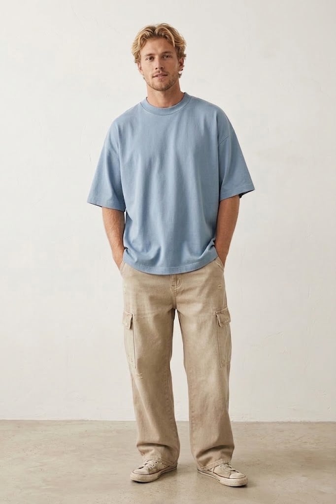 300 GSM 100% Cotton Gradient Wash Oversized T-Shirt