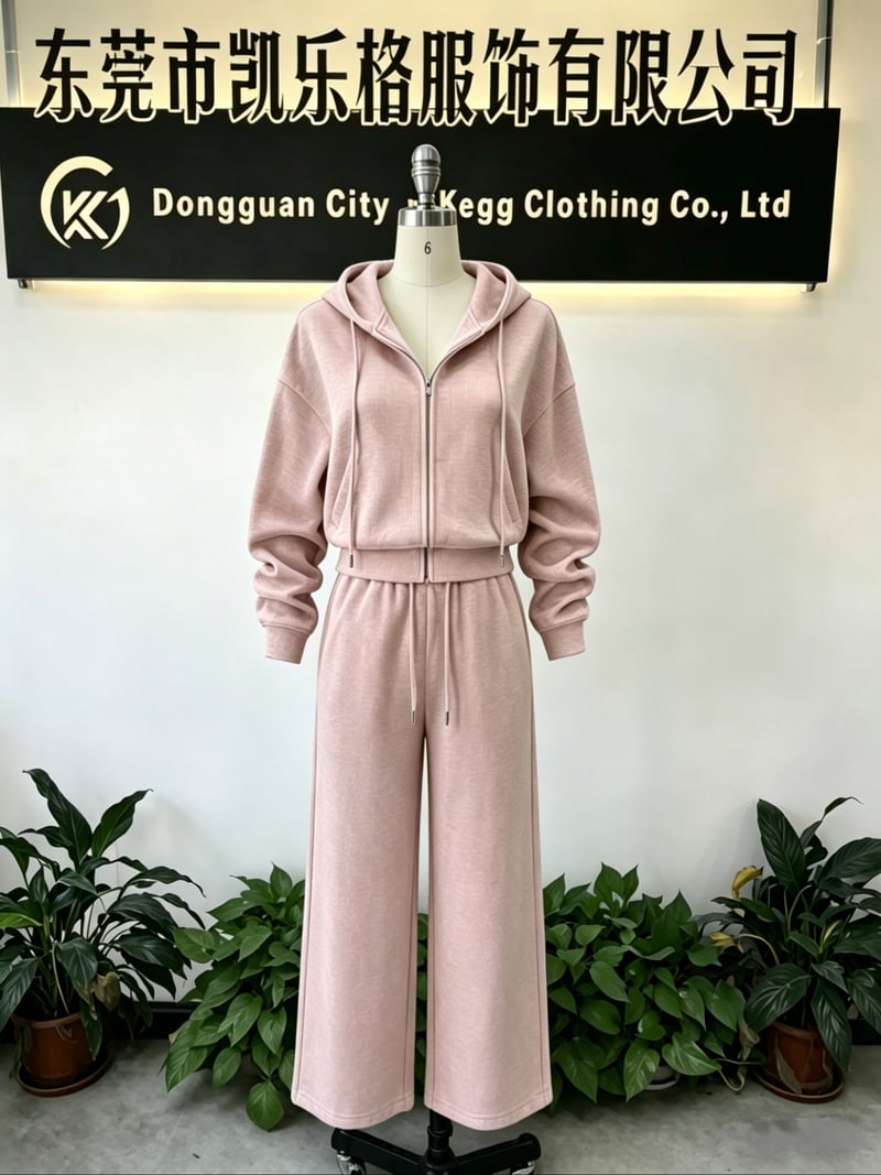 Women’s Premium Lounge Set 340 GSM Heavyweight French Terry Zip Hoodie & Wide-Leg Trouser