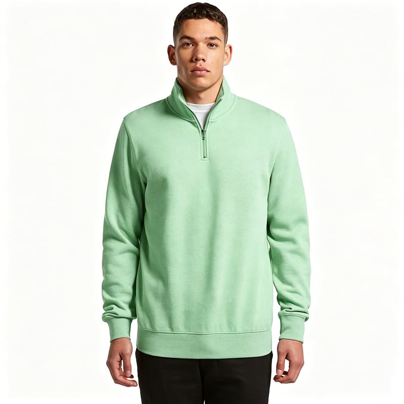 450 GMS Men's Quarter Zip Pullover Sweatshirt, Casual Long Sleeve Stand Collar Fleece