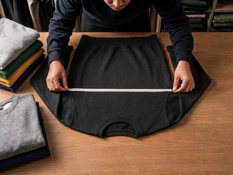 Custom sweatshirt measurement and approval before bulk production