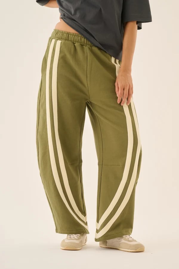 Custom Women’s Side-Stripe Barrel-Leg Sweatpants