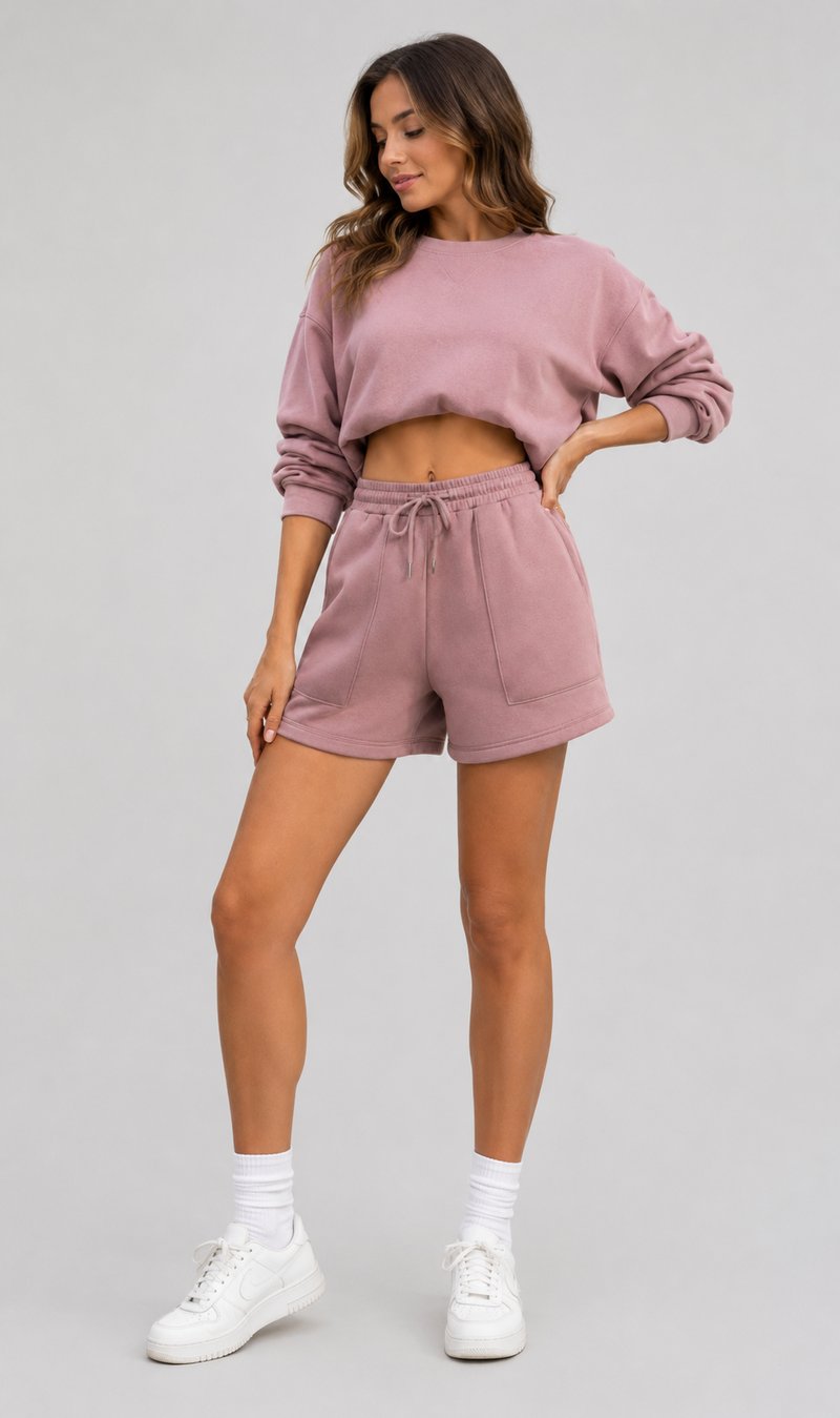 Women's High-Waist Drawstring Sweat Shorts