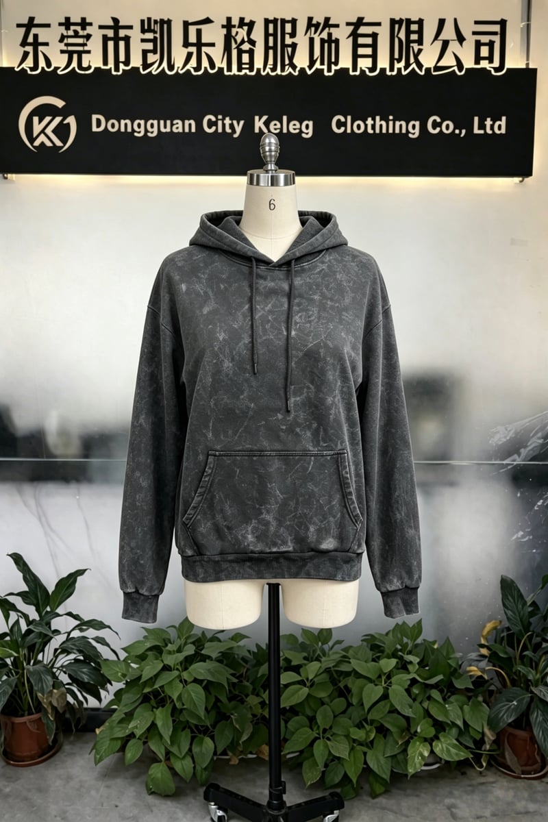 380 GSM Heavyweight French Terry Fleece Vintage Mineral-Wash Hoodie