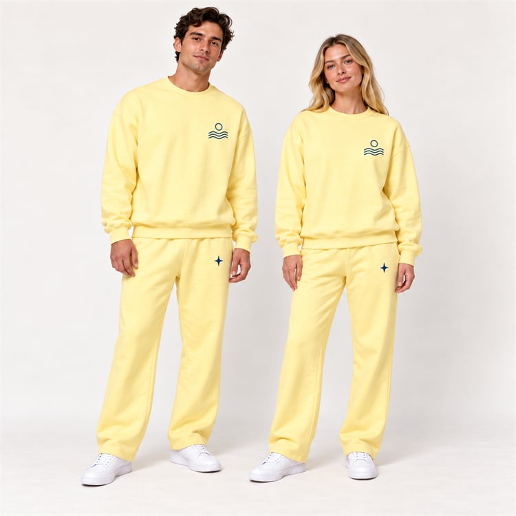 Custom Unisex 300 GSM Graphic Crewneck and Straight-Leg Sweatpants Set