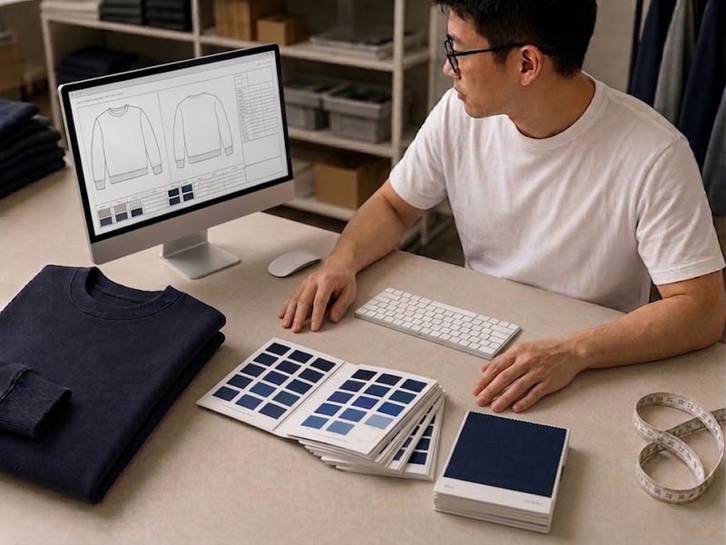 Custom sweatshirt project review using digital and printed tech packs