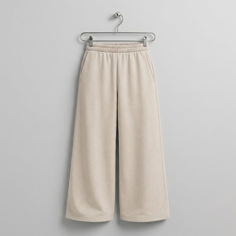Oat wide-leg sweatpants with increased leg volume and open hems