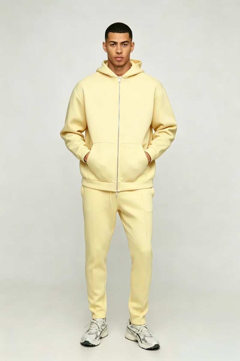 Premium heavy weight Full-Zip Hoodie & Jogger Pants Set - Oversized Streetwear Loungewear