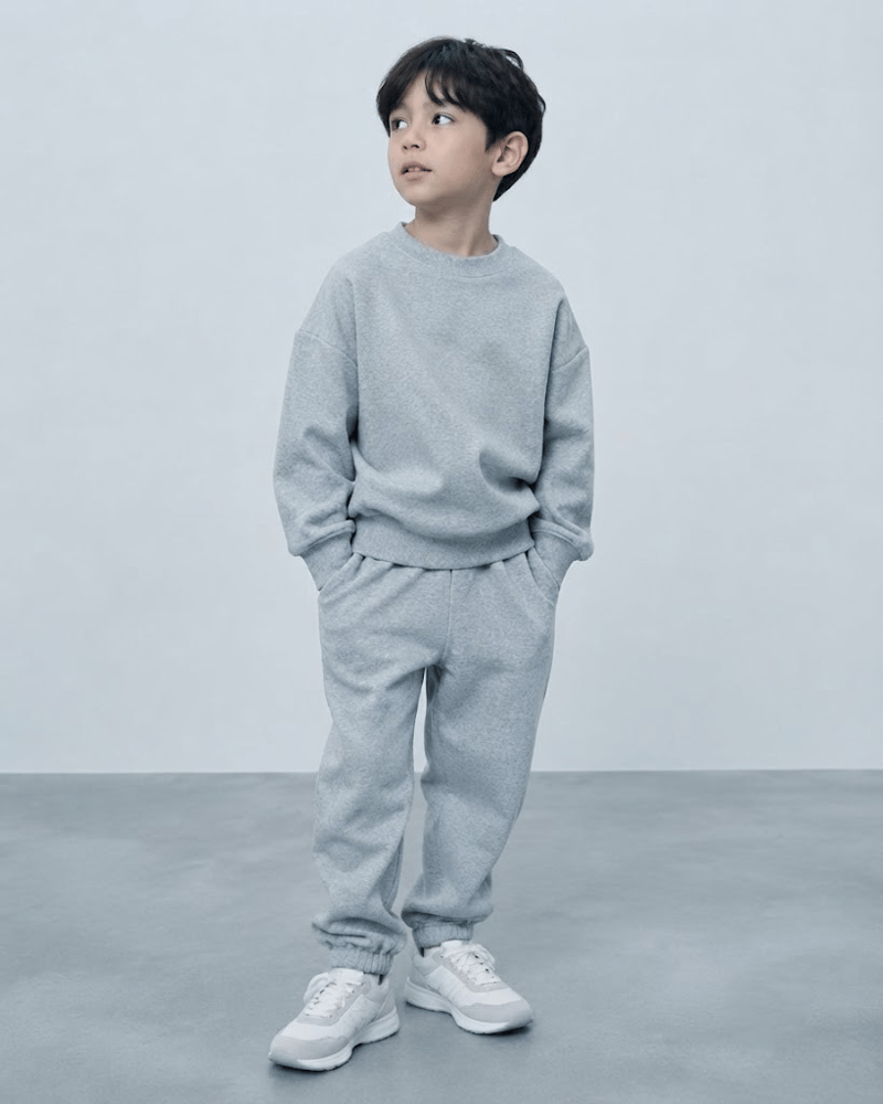 Kids Heavyweight Fleece Crewneck & Jogger Set | 7-8 Years Wholesale Streetwear Manufacturer - DONGGUAN KELLOGG