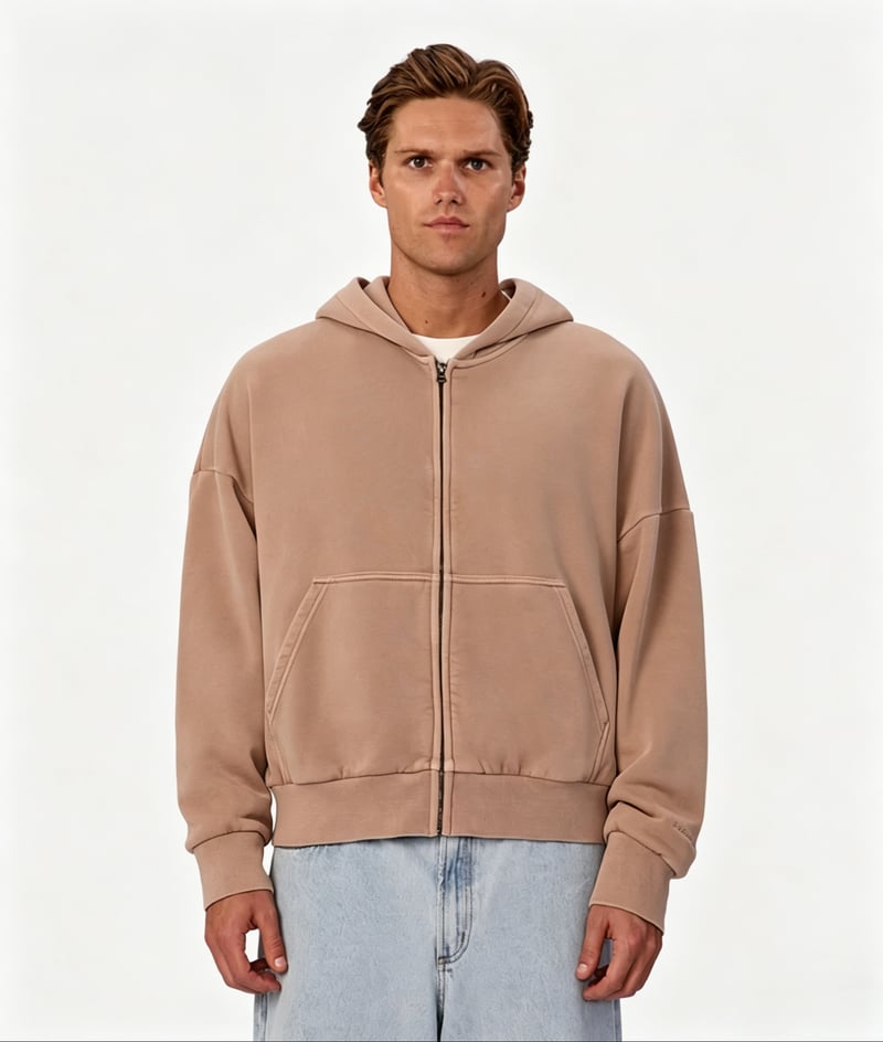 Men’s Oversized custom Full-Zip Hoodie - Casual Streetwear Loungewear with Front Kangaroo Pocket