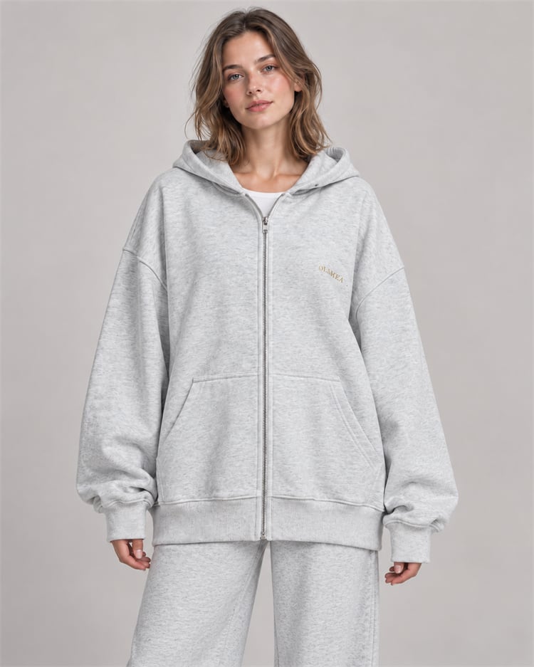 Custom Women’s 460 GSM Oversized Zip-Up Hoodie