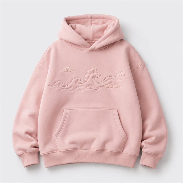 Pastel oversized embroidered hoodie developed for Canadian lifestyle brands