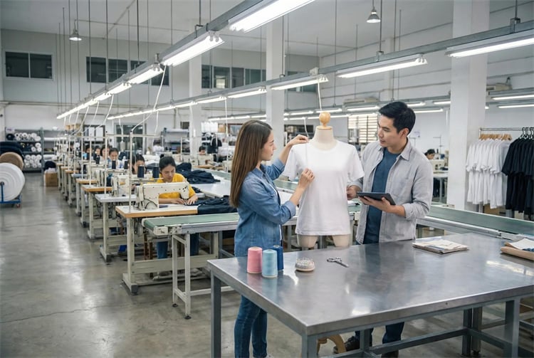 Pre-production sample approval process with apparel manufacturing team