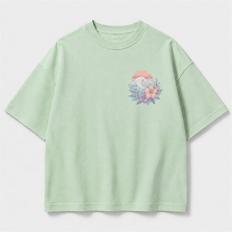 Sage green premium heavyweight oversized graphic T-shirt for Canadian fashion brands