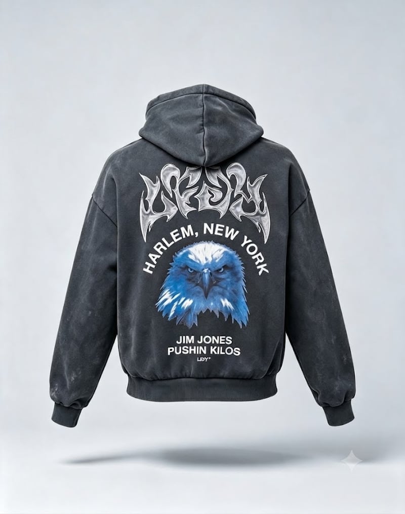 Vintage washed hoodie with custom embroidery for streetwear brands
